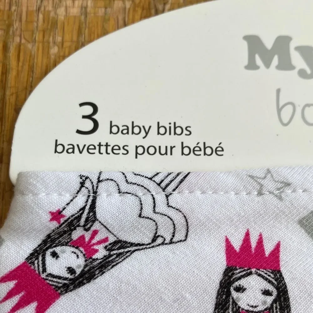 MY BABY BOUTIQUE Princess Bib Set - Pink and White